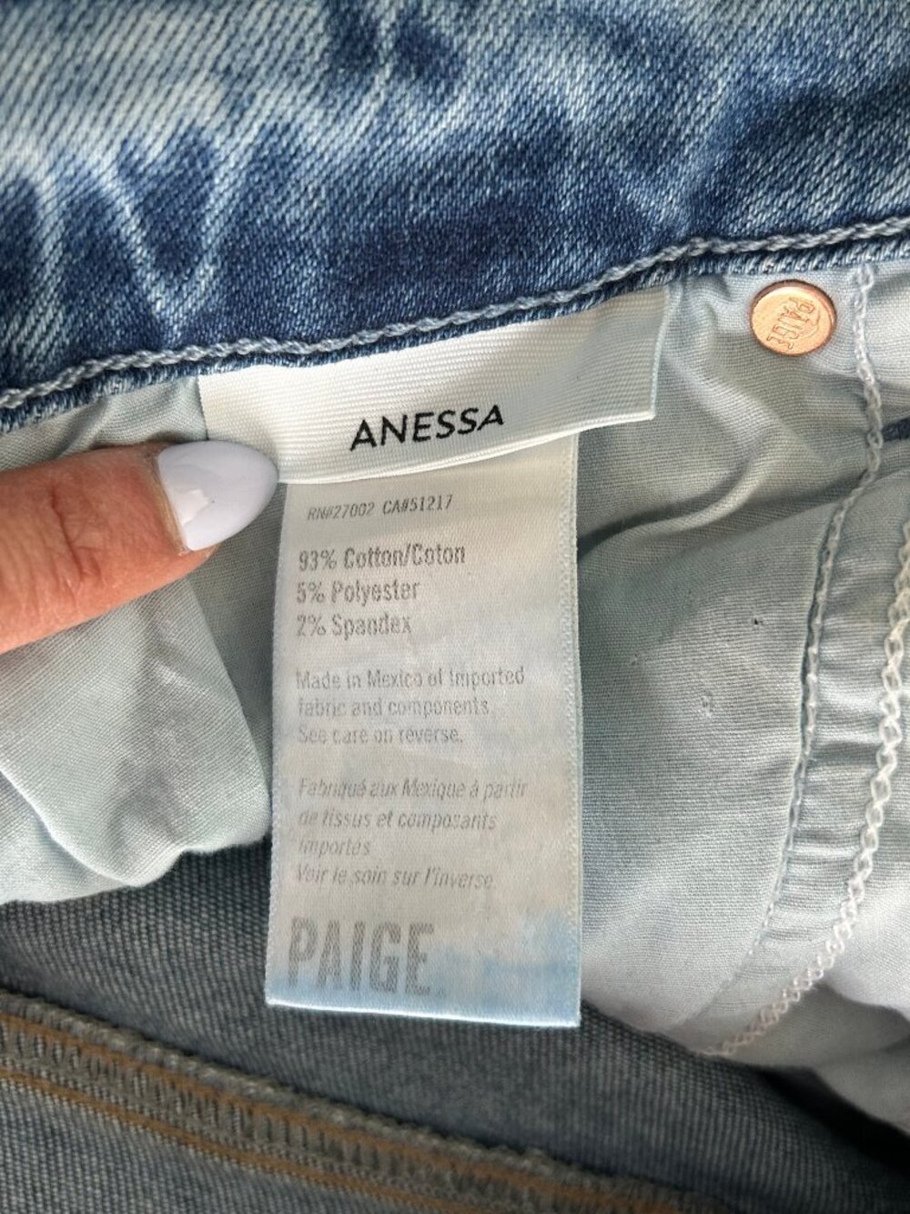 PAIGE Anessa High Rise Wide Leg Crop Jeans Raw Hem Light Wash Denim Size 25 - Picture 12 of 15